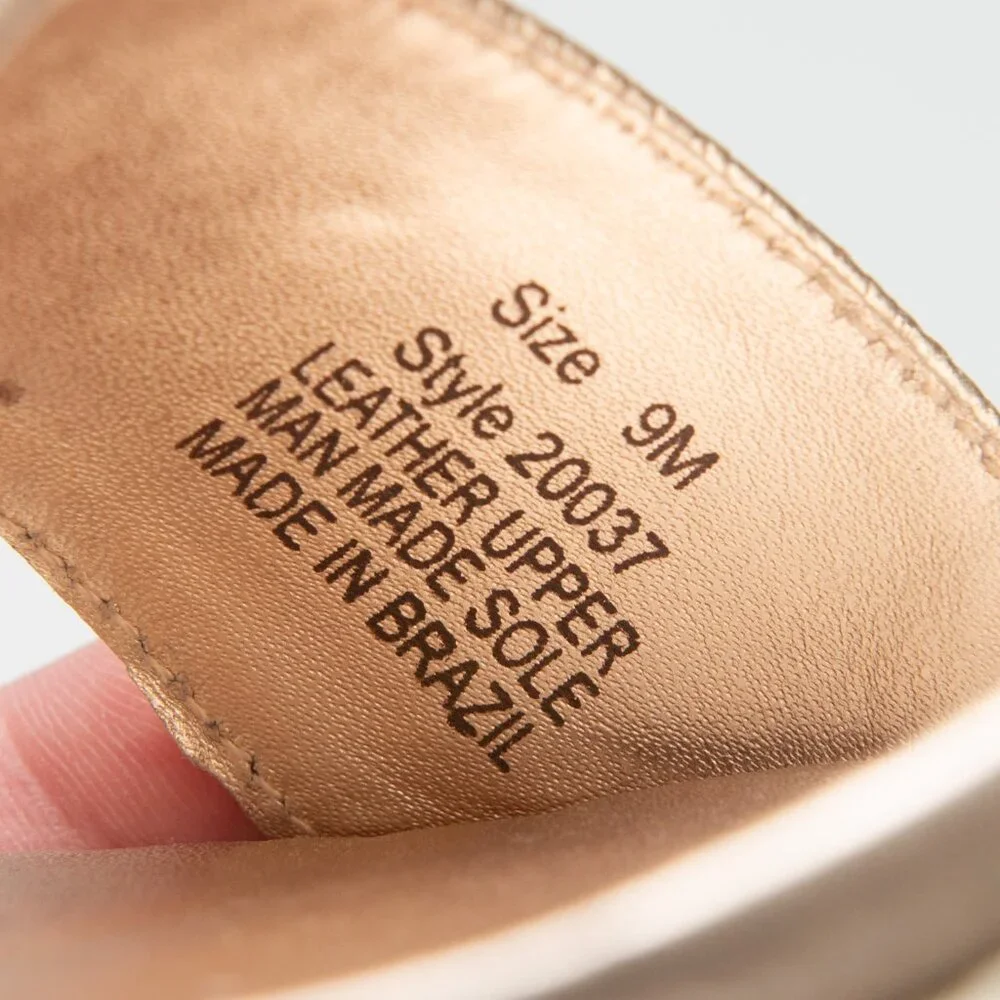 Lilly Pulitzer Bridgette Raffia Sandal Wedge Leather Ankle Strap Gold Size 9 - Picture 3 of 9